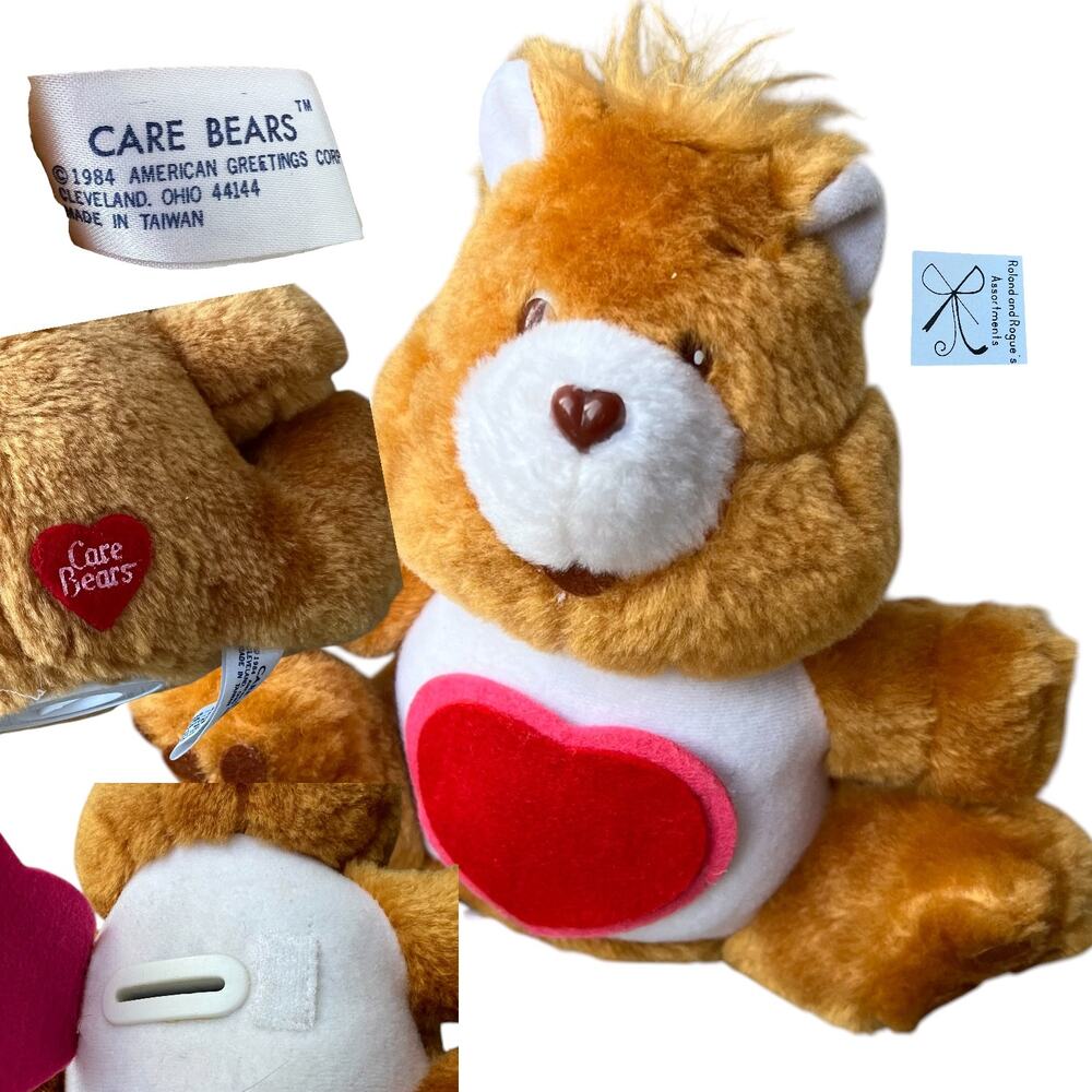 American Greetings Care Bears 1984 Tenderheart Bear Coin Bank Plush